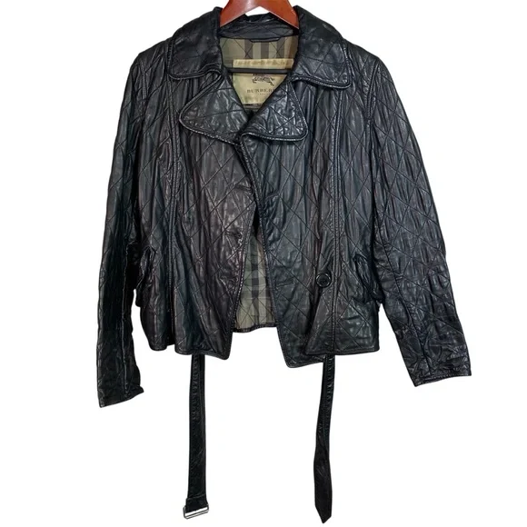 Vintage Burberry Leather Jacket - Picture 1 of 10